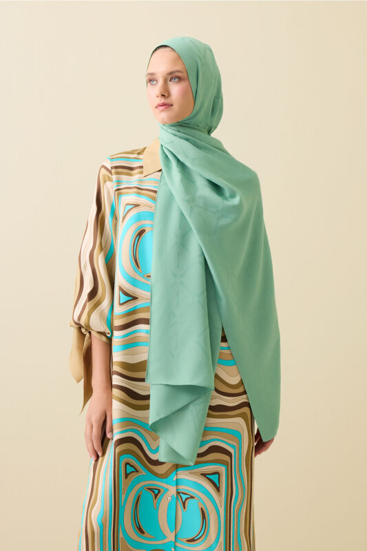 İman I Baklava Mint Yeşili Ramy Jakar Şal 70x190 - 5