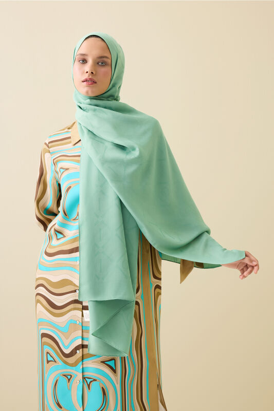 İman I Baklava Mint Yeşili Ramy Jakar Şal 70x190 - 3