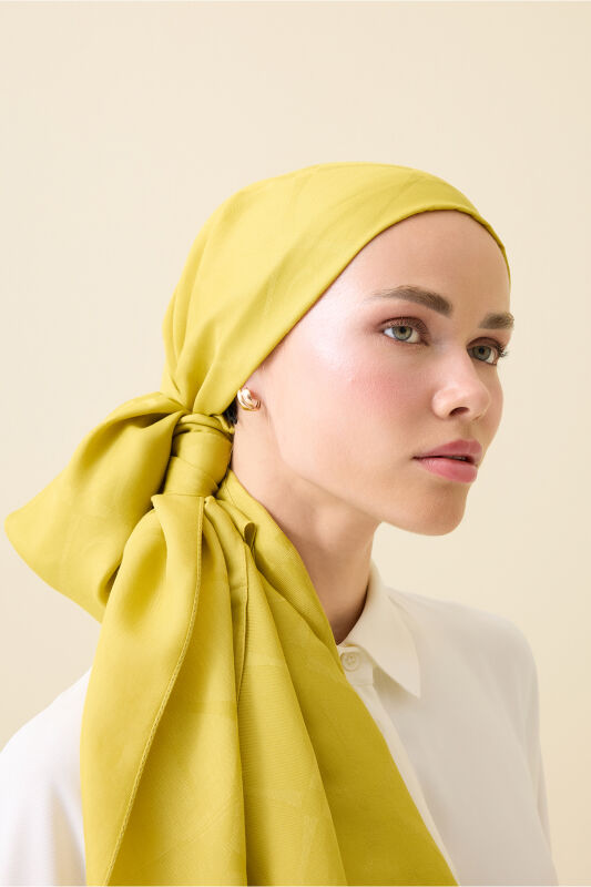 Iman I Baklava Mustard Ramy Jacquard Shawl - 1