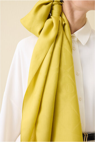 Iman I Baklava Mustard Ramy Jacquard Shawl - 5