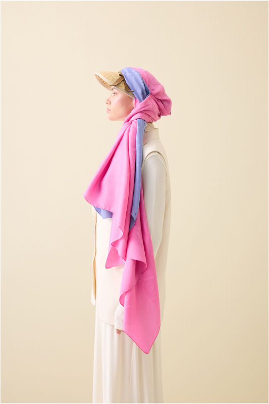 İman I Baklava Pembe Ramy Jakar Şal 70x190 - 3