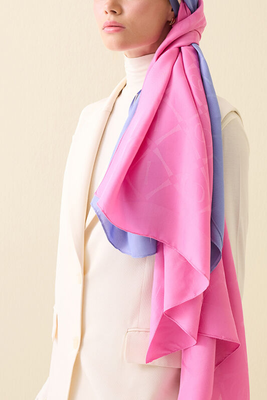 İman I Baklava Pembe Ramy Jakar Şal 70x190 - 4