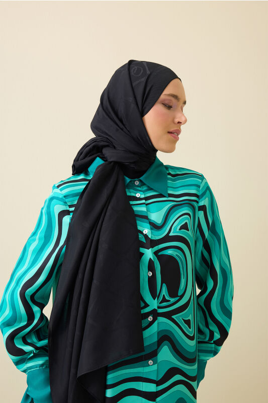 İman I Baklava Siyah Ramy Jakar Şal 70x190 - 1