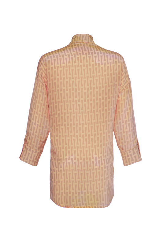 Iman I Beige Silk Shirt Pajamas - 2