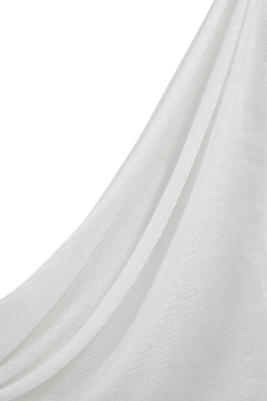 Iman I Beyaz Koton İpek Şal 80x200 - 2