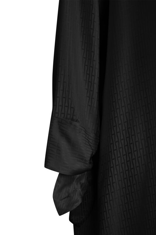 Iman I Black Dress with Cuff Detail - 2