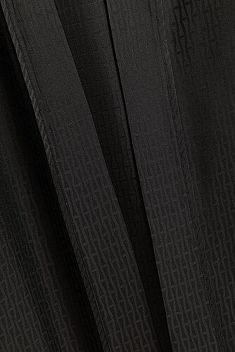 Iman I Black Jacquard Silk Short Kimono - 2