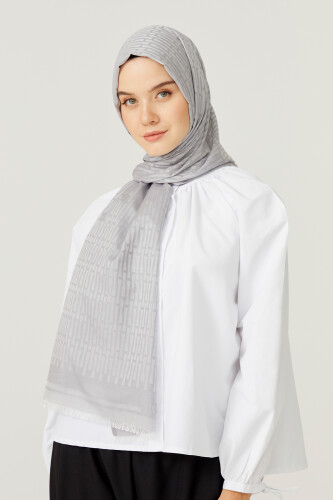 Iman I Cotton Silk Shawl Grey - 2