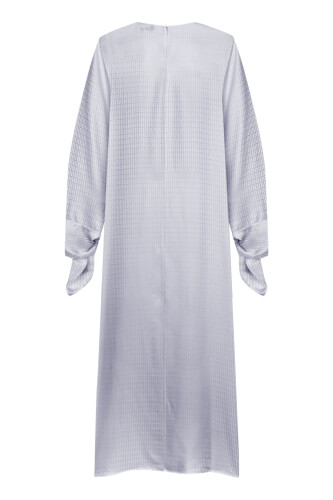 İman I Manşet Detaylı Gri Elbise - Imannoor (3)