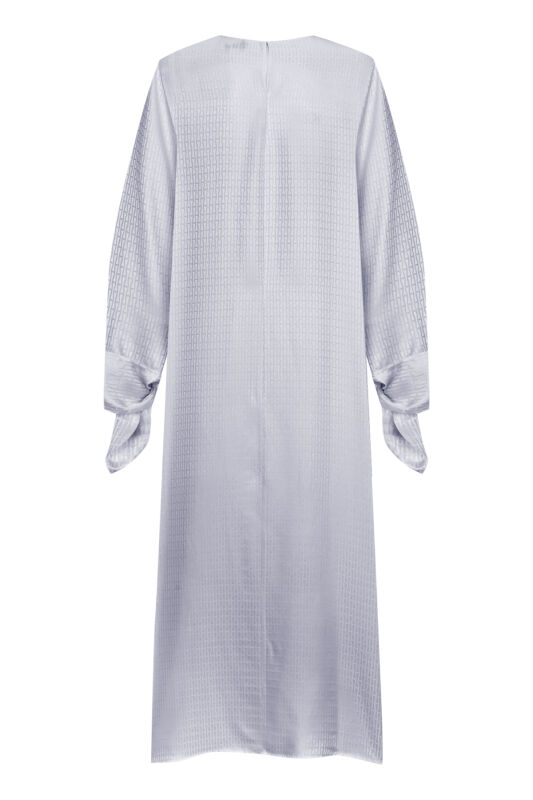 İman I Manşet Detaylı Gri Elbise - 3