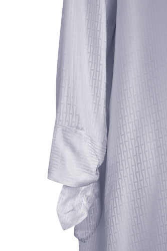 İman I Manşet Detaylı Gri Elbise - Imannoor (2)