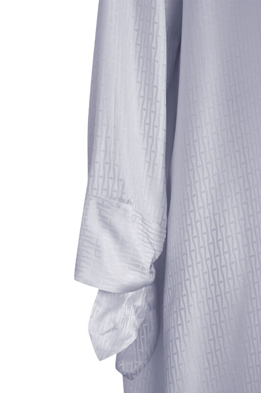 İman I Manşet Detaylı Gri Elbise - 2