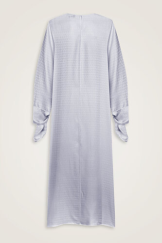 İman I Manşet Detaylı Gri Elbise - Imannoor (3)