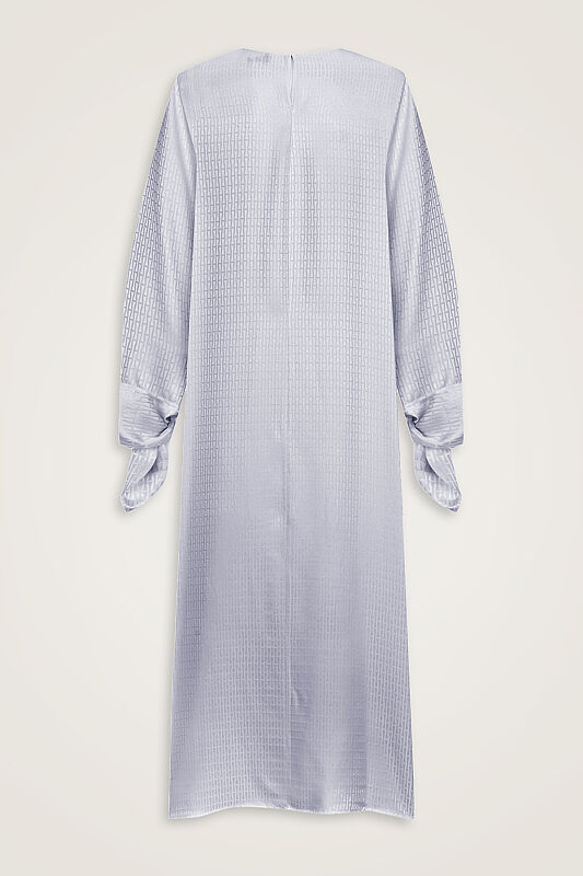 İman I Manşet Detaylı Gri Elbise - 3