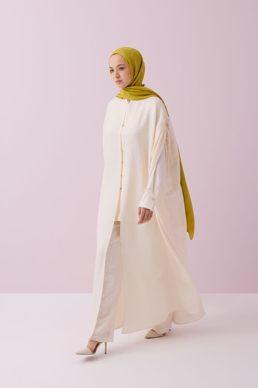 İman I Cream Silk Abaya - 5