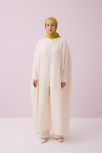 İman I Cream Silk Abaya - 1