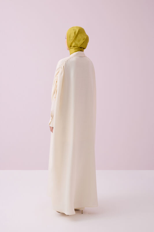 İman I Cream Silk Abaya - 7