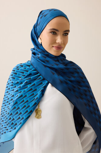  İman I Degrade Lacivert İpek Şal 70x210 - Imannoor (1)