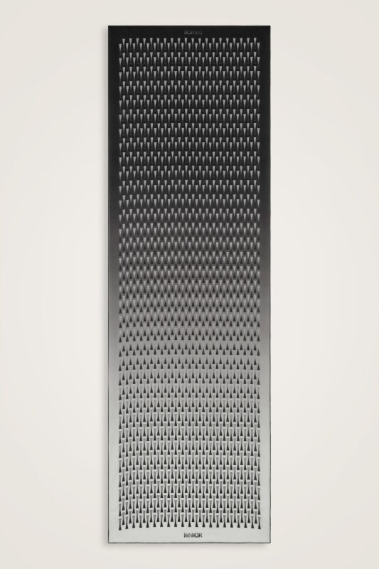 Iman I Gradient Black and White Silk Scarf - 2