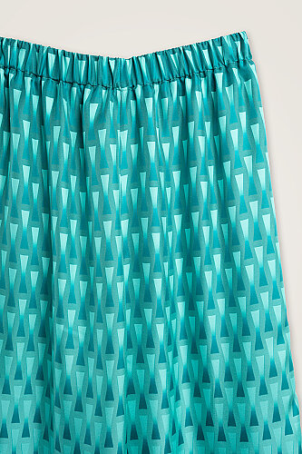 Iman I Gradient Turquoise Twill Silk Trousers - 2