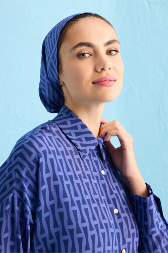 Iman I Indigo Silk Shirt Pajamas 