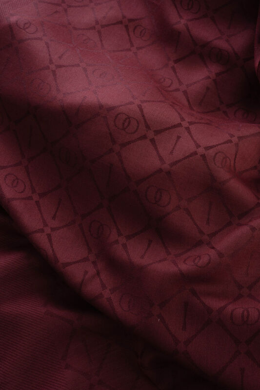 İman I Kafes Bordo Tencel Pamuk İpek Şal 70x200 - 4
