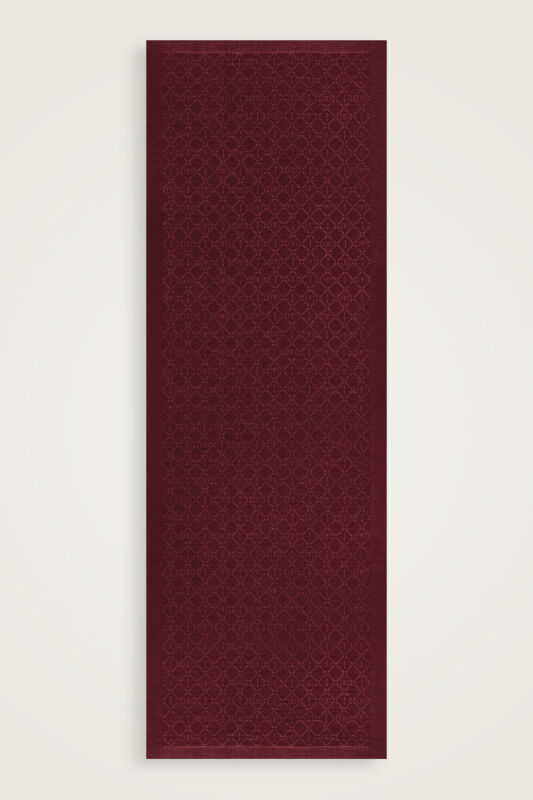 İman I Kafes Bordo Tencel Pamuk İpek Şal 70x200 - 2