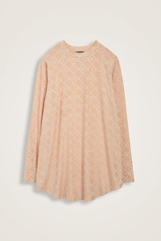 İman I Kafes Krem Jakar Penye Bluz - 1