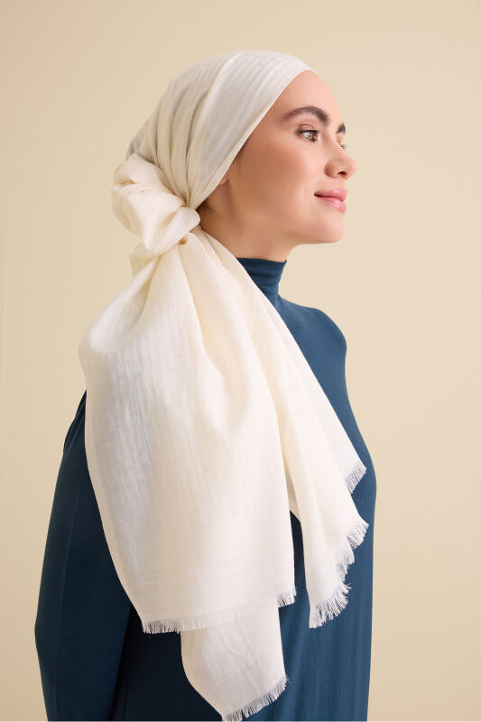 Iman i Kemik Pamuk İpek Şal 80x210 - 1