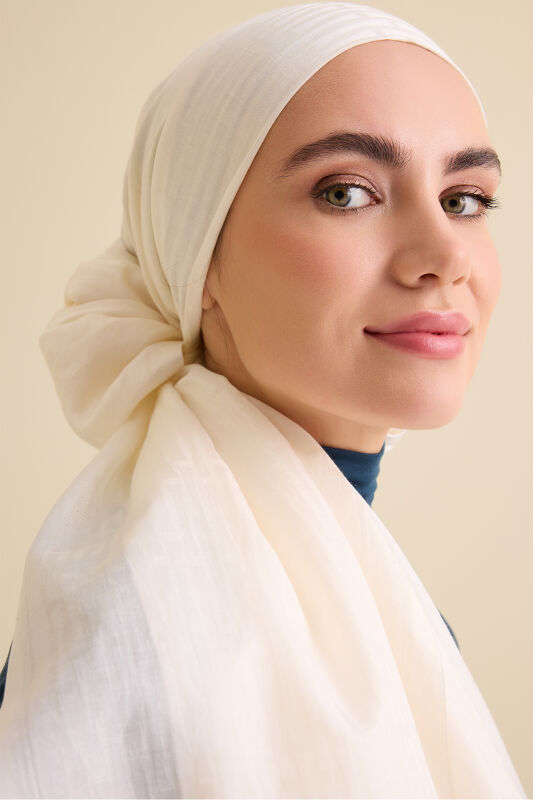 Iman i Kemik Pamuk İpek Şal 80x210 - 3