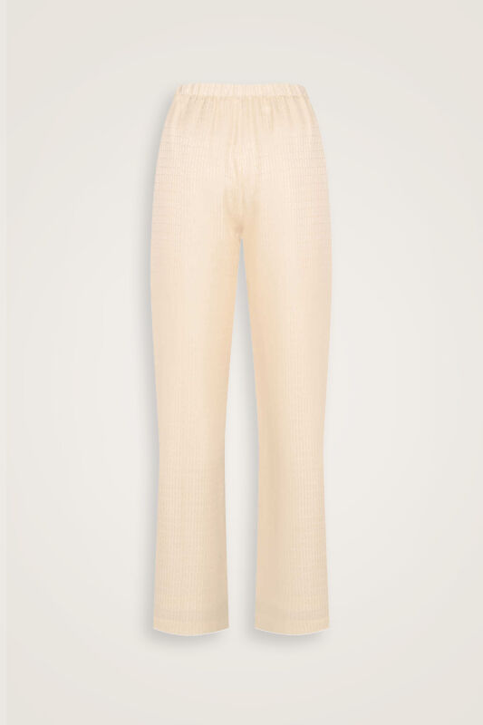 Iman I Krem İpek Pijama Pantolon - 1