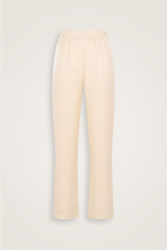 Iman I Krem İpek Pijama Pantolon - 2