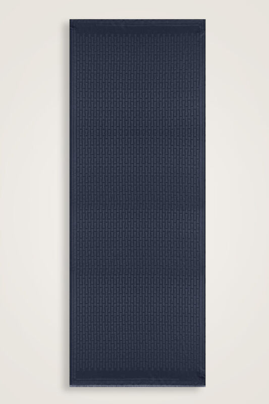 Iman I Lacivert İpek Şal 70x200 - 1