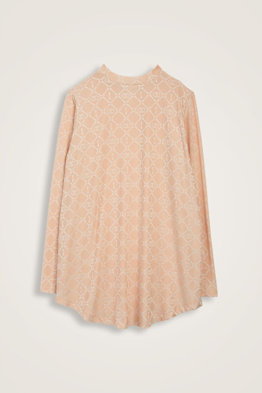 Iman I Lattice Cream Jacquard Single Jersey Blouse - 2