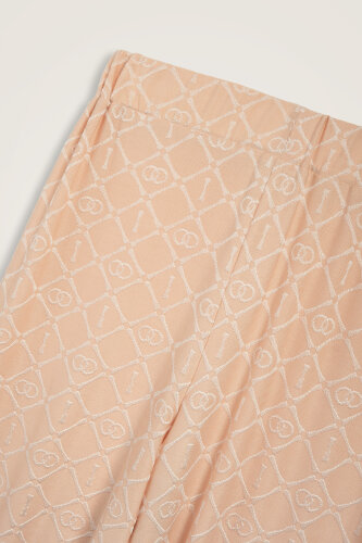 Iman I Lattice Cream Jacquard Single Jersey Trousers - 2