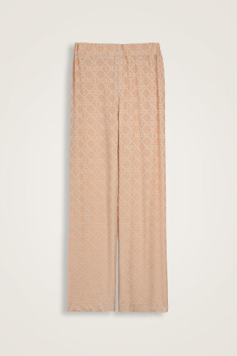 Iman I Lattice Cream Jacquard Single Jersey Trousers - 1