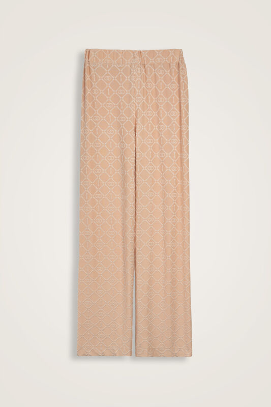 Iman I Lattice Cream Jacquard Single Jersey Trousers - 1