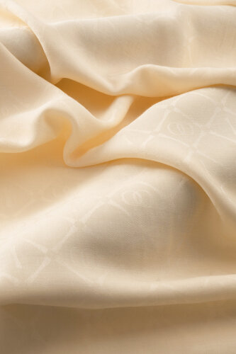 Iman I Lattice Cream Tencel Cotton Silk Shawl - 4