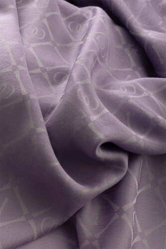 Iman I Lattice Gray-Lilac Tencel Cotton Silk Shawl - 4
