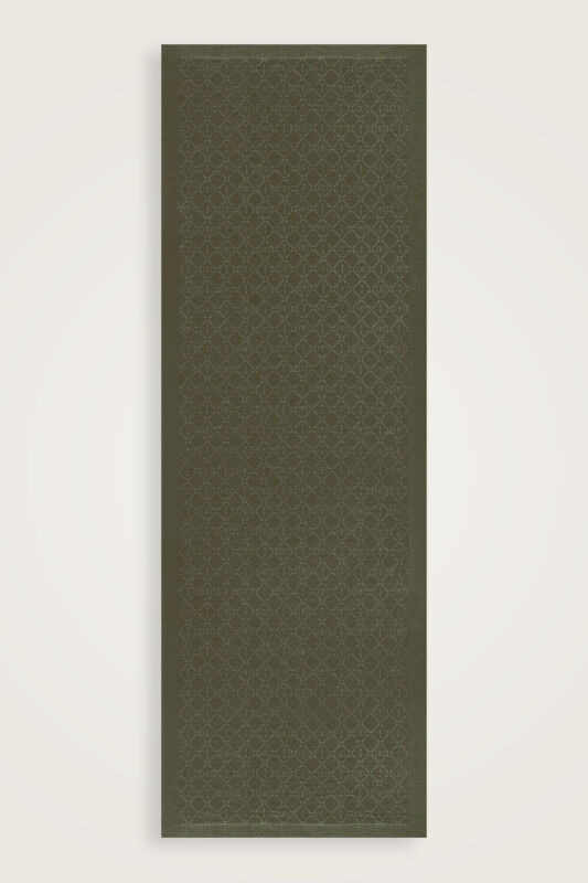 Iman I Lattice Khaki Tencel Cotton Silk Shawl - 2