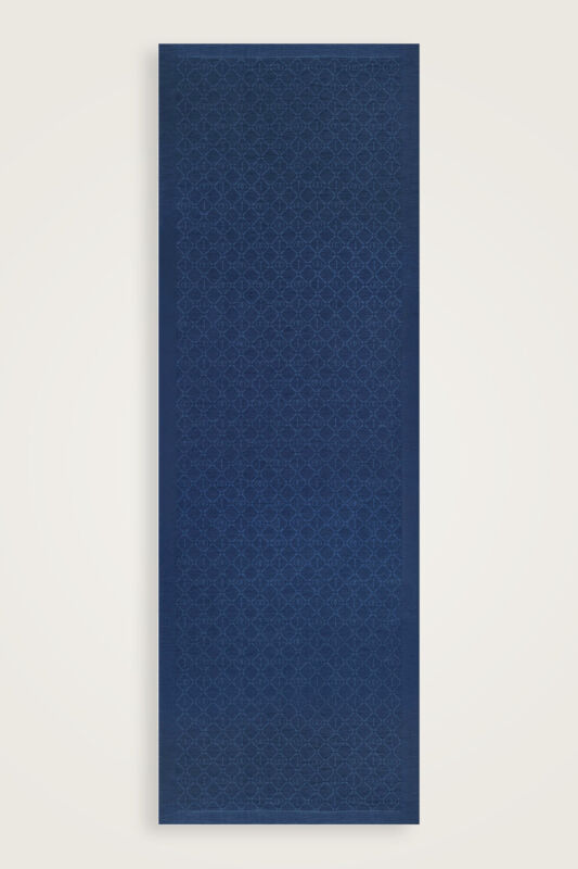 Iman I Lattice Navy Blue Tencel Cotton Silk Shawl - 2