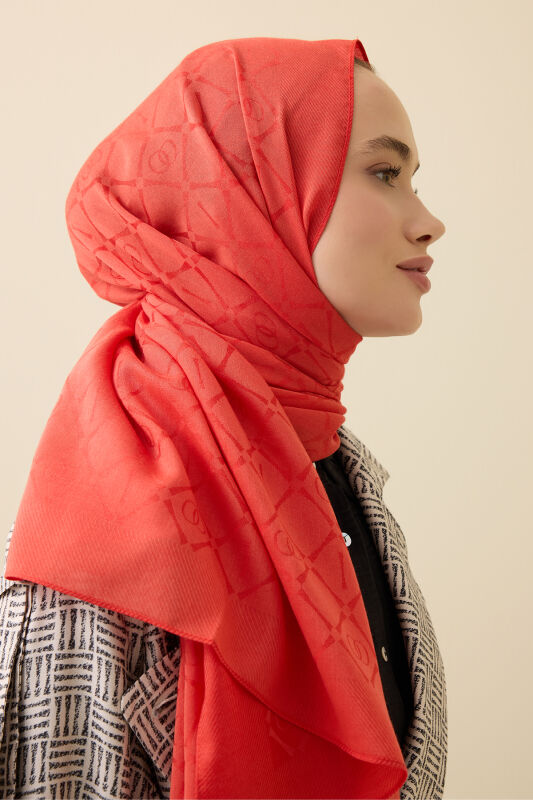 Iman I Lattice Pomegranate Flower Tencel Cotton Silk Shawl - 3