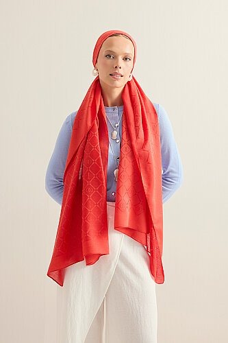 Iman I Lattice Pomegranate Flower Tencel Cotton Silk Shawl 