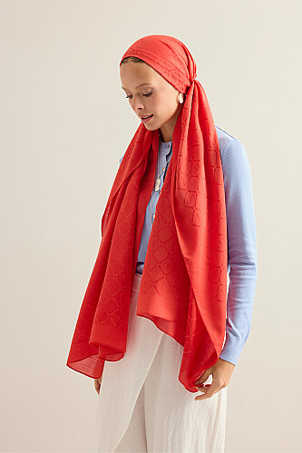 Iman I Lattice Pomegranate Flower Tencel Cotton Silk Shawl - 6