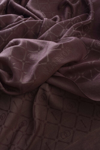 Iman I Lattice Red Brown Tencel Cotton Silk Shawl - 3