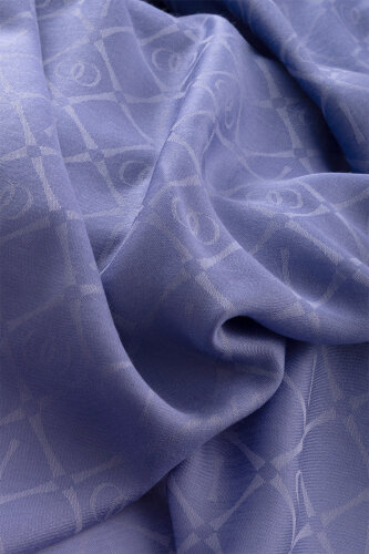 Iman I Lattice Violet Tencel Cotton Silk Shawl - 4