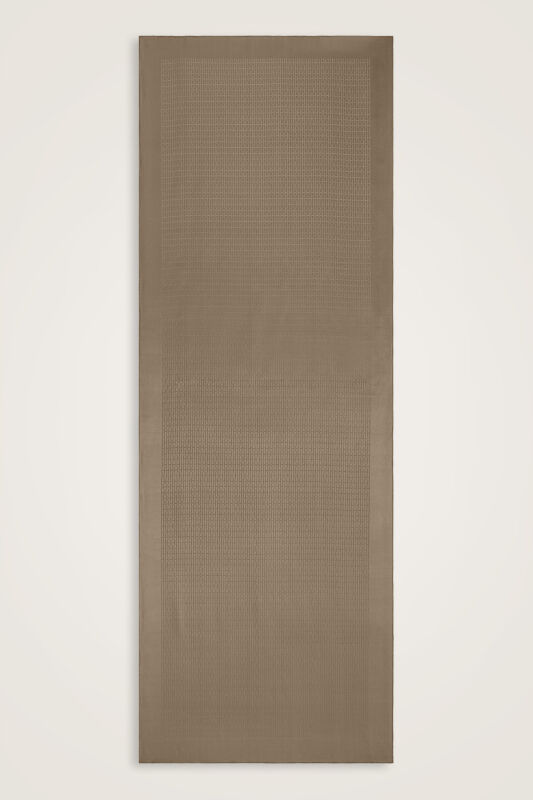 Iman I Light Brown Jacquard Silk Shirt Shawl - 2