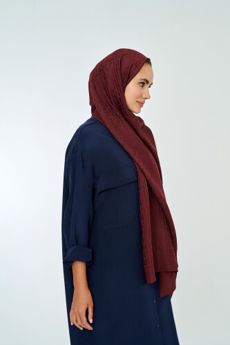 Iman I Naia Cotton Shawl Burgundy 