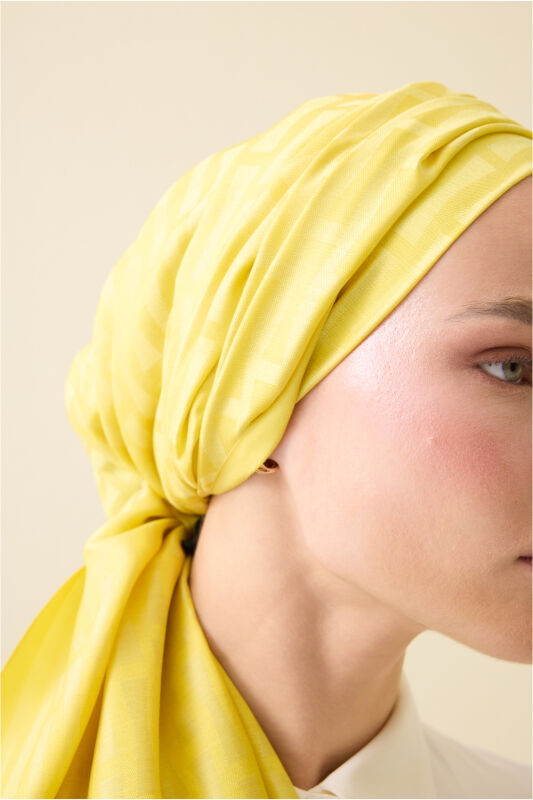 Iman I Sarı İpek Şal 70x200 - 5