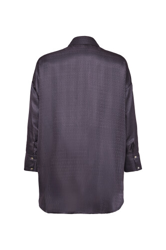 Iman I Silk Pajamas Shirt Anthracite - 2